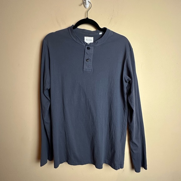 Billy Reid Henley Cotton Long Sleeve Tee Shirt Blue Men's Size Large - Picture 12 of 12
